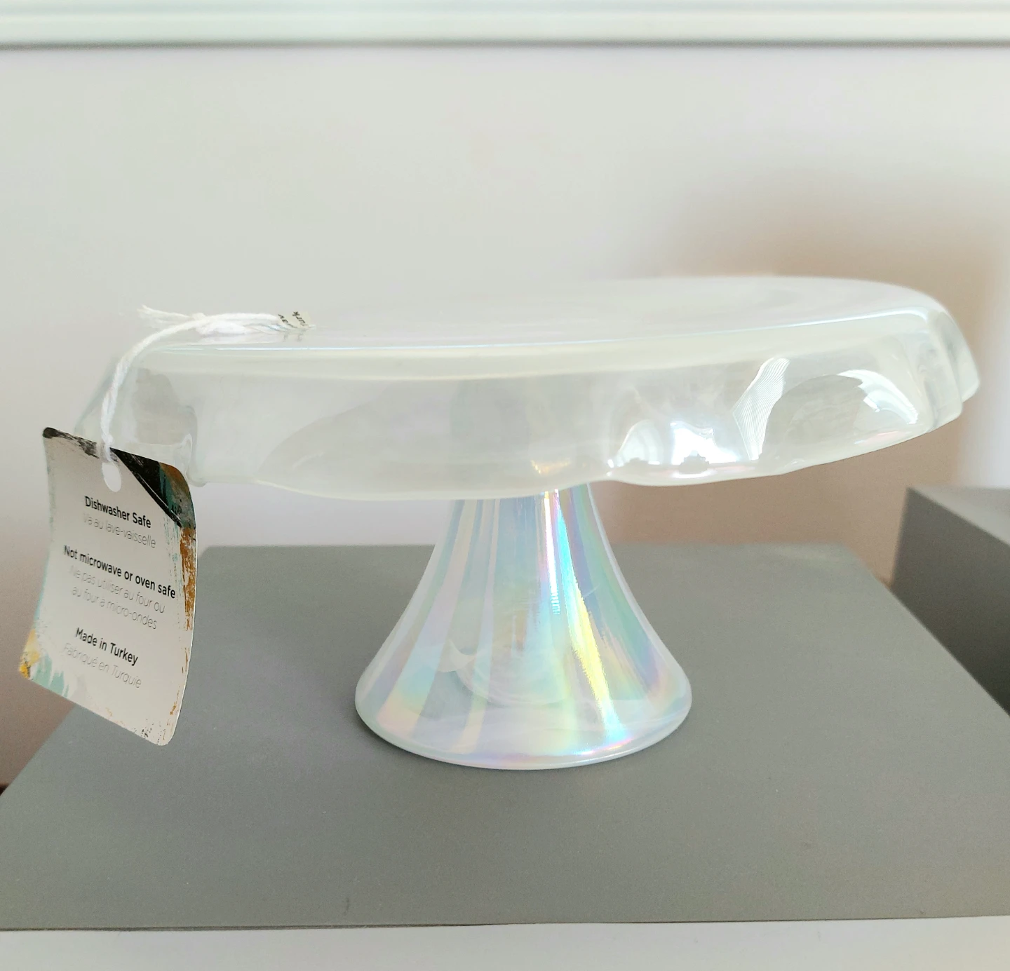 Opalescent Asymmetrical Cake Stand