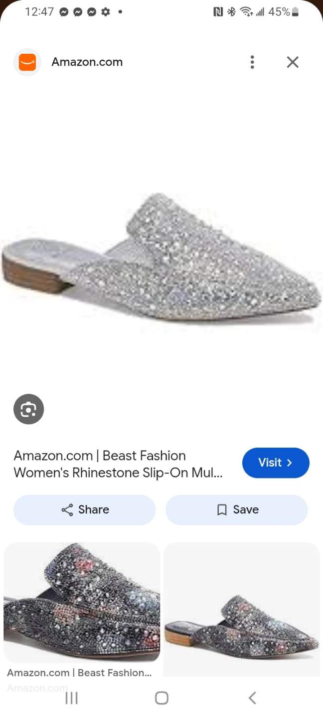 Beast Fashion Silver Rhinestone Mules 7.5