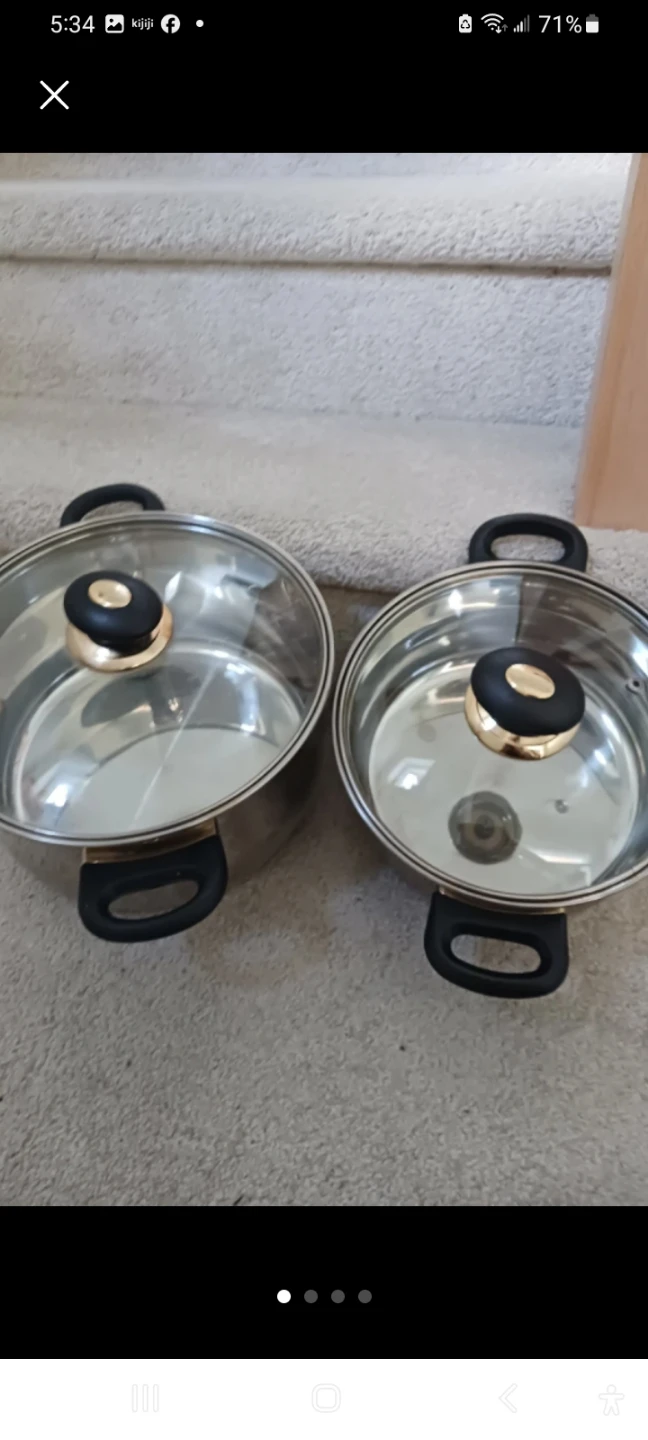 Two Stainless Steel Pots with Glass Lids - photo 3