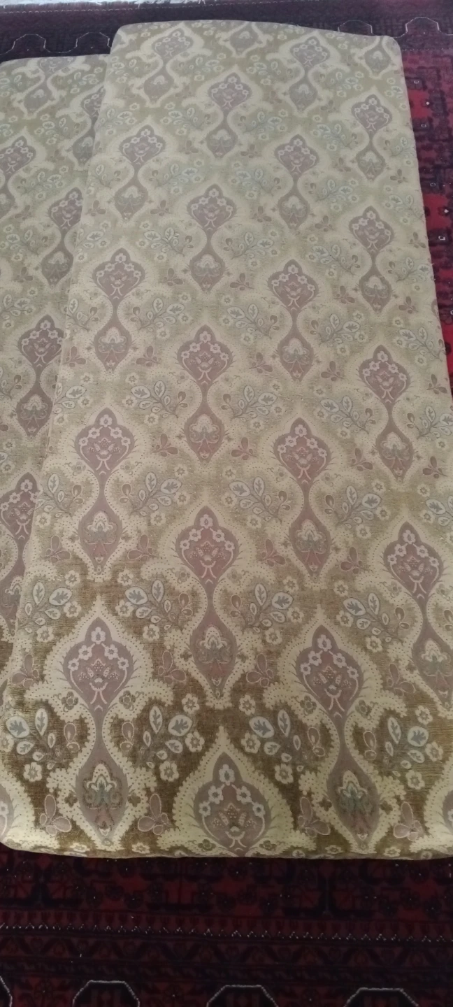 2 Damask Pattern Fabric Bench Cushion - photo 2