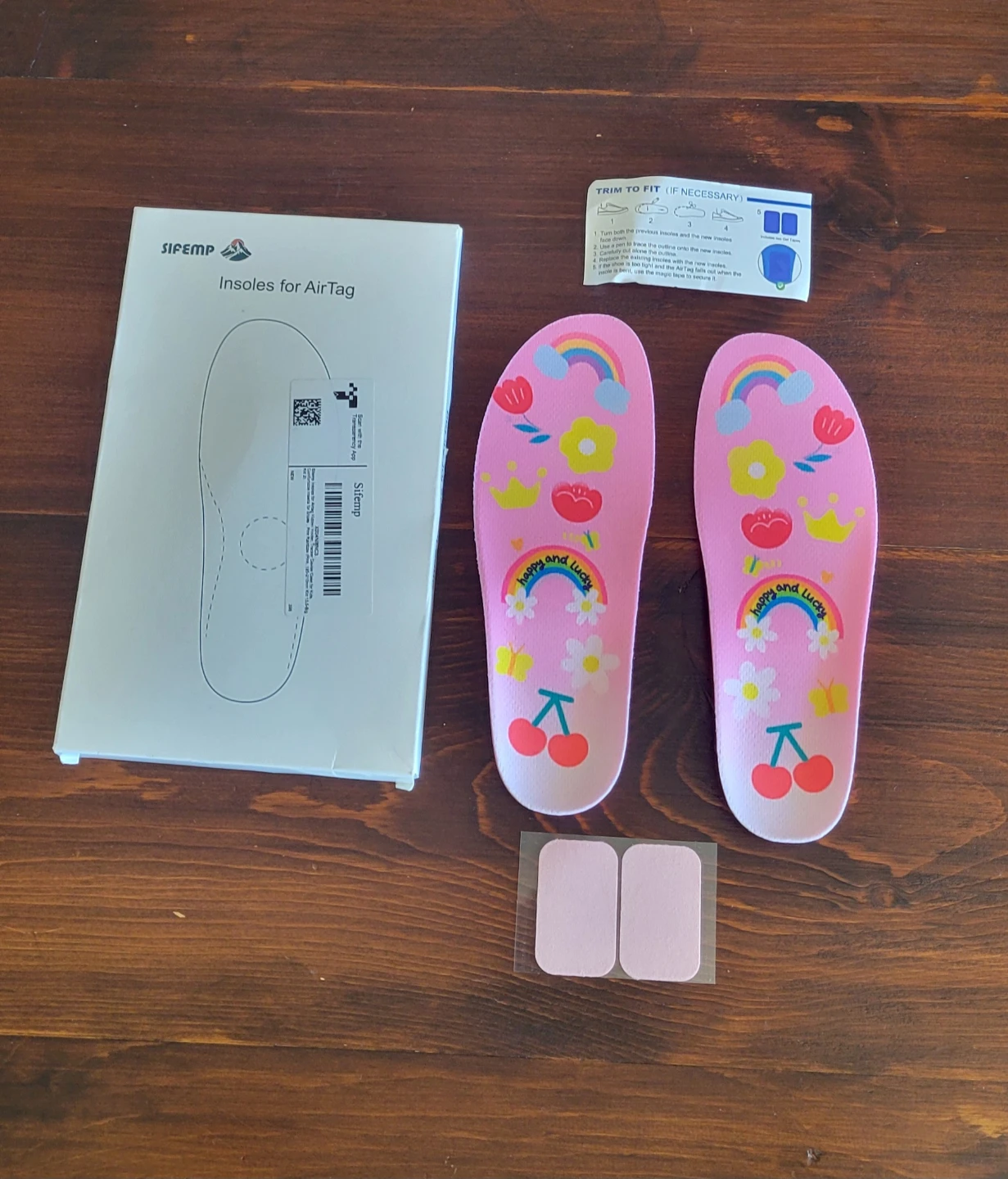 BNIB Kids AirTag Hidden Holder Insoles - Pink