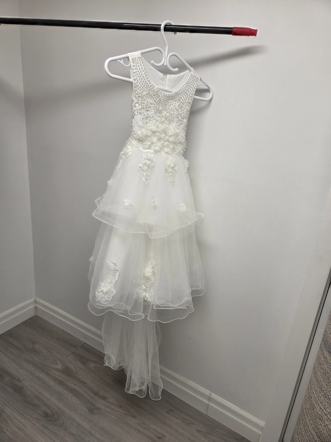 Girls white formal dress and shoes set - photo 4