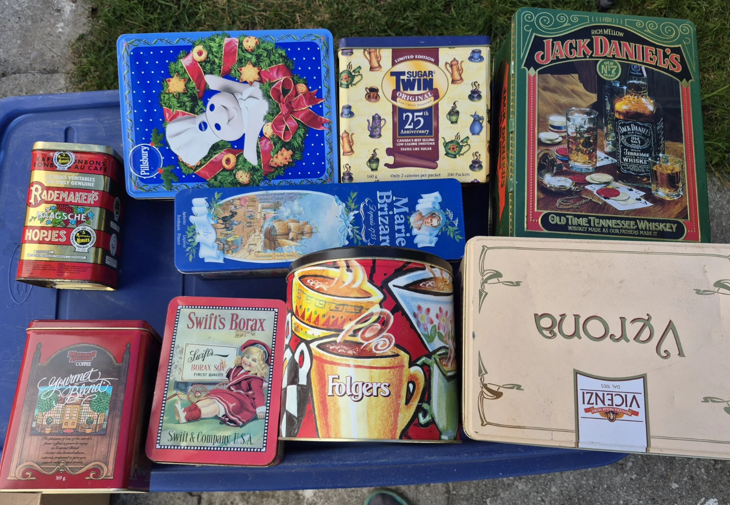 Collection of 9 Vintage Advertising Tins