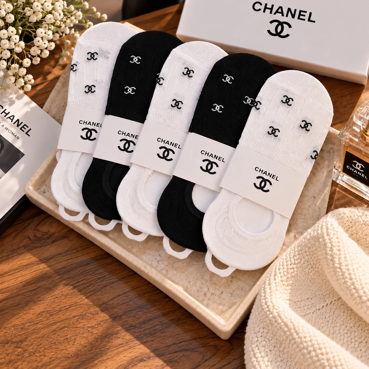 Chanel No-Show Socks