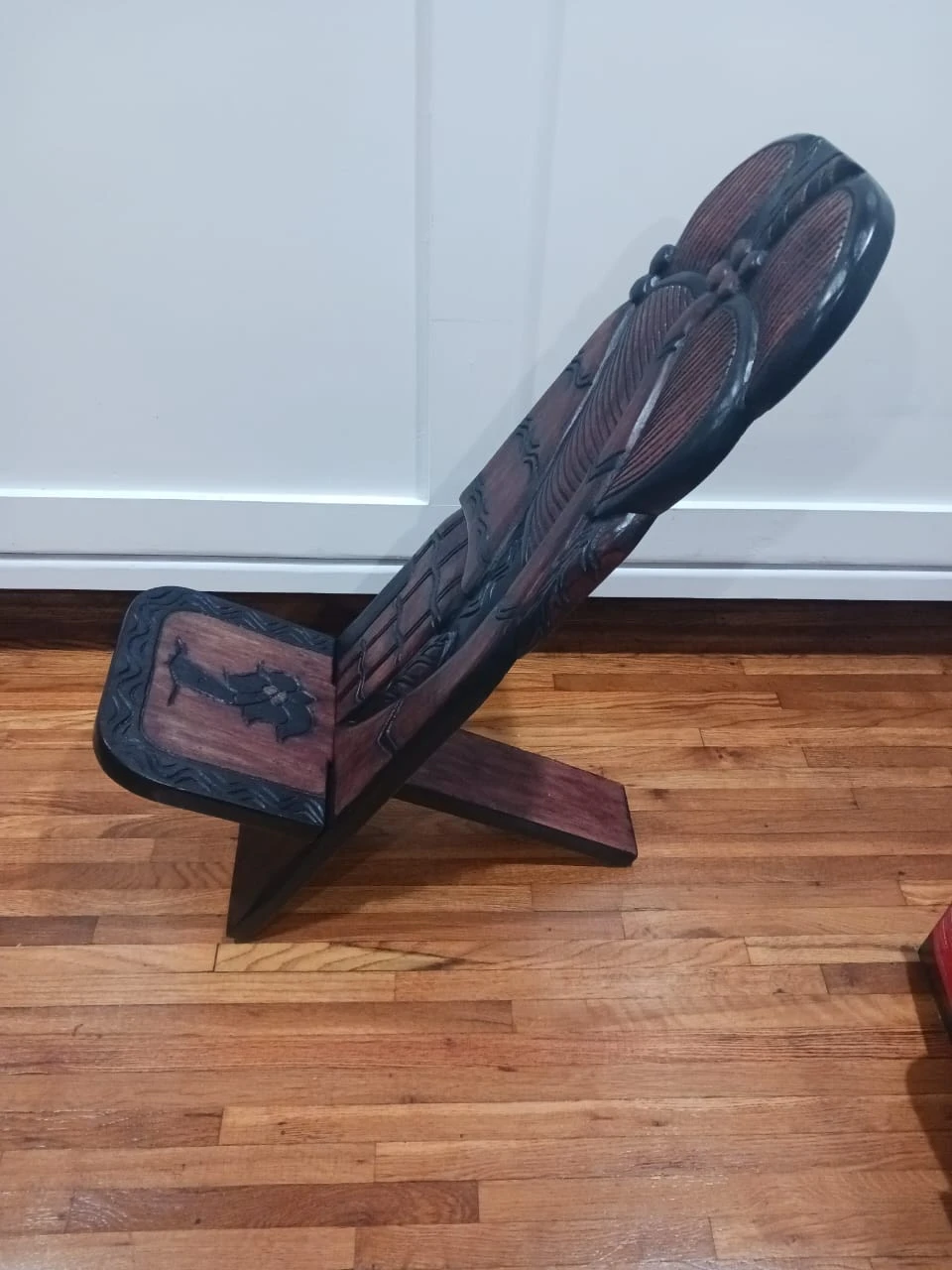 Vintage Ghanaian "Birthing" Chair - Solid Wood Hand-Carved Art - photo 4