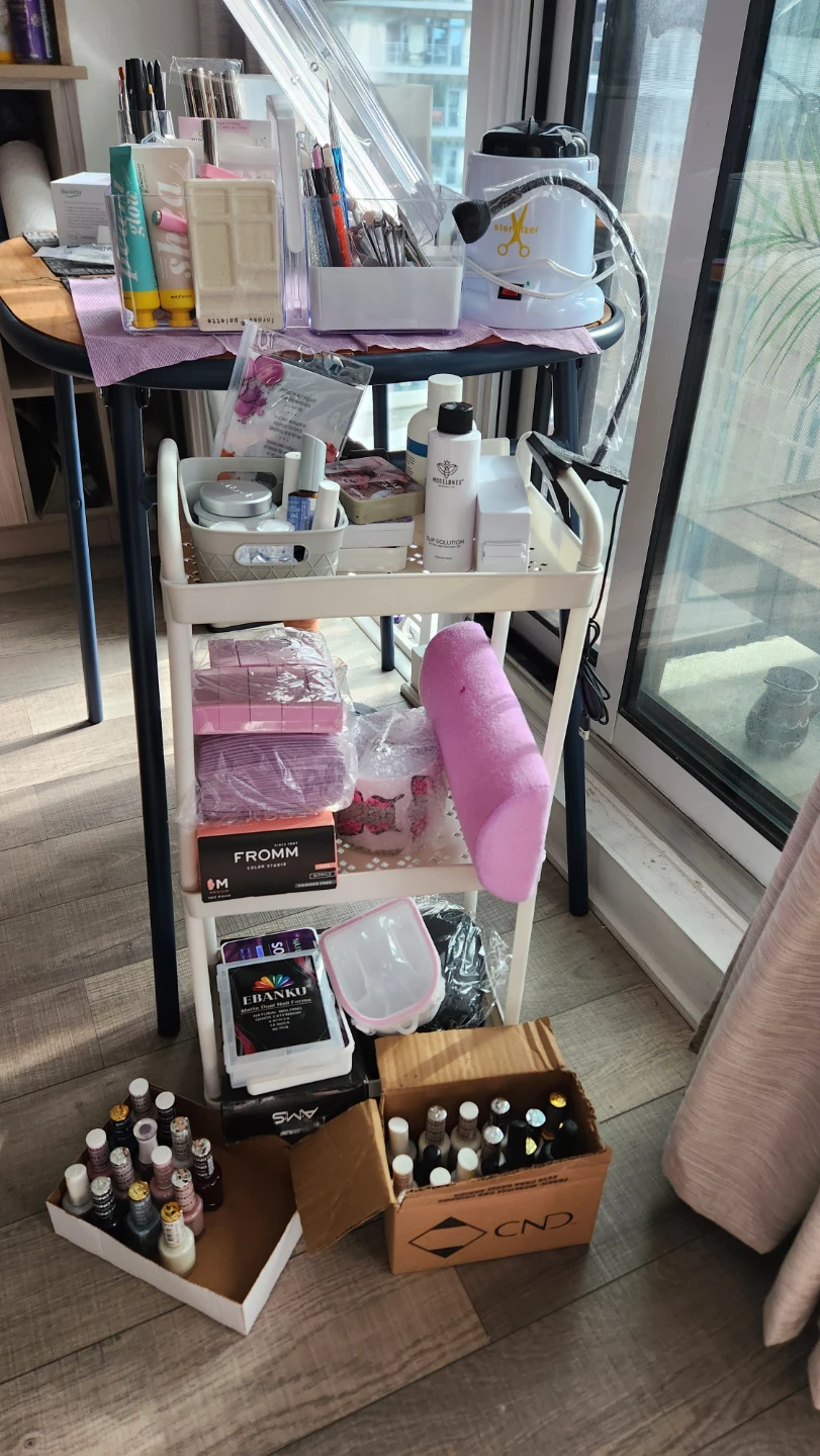 A variety of new and gently used nail supplies