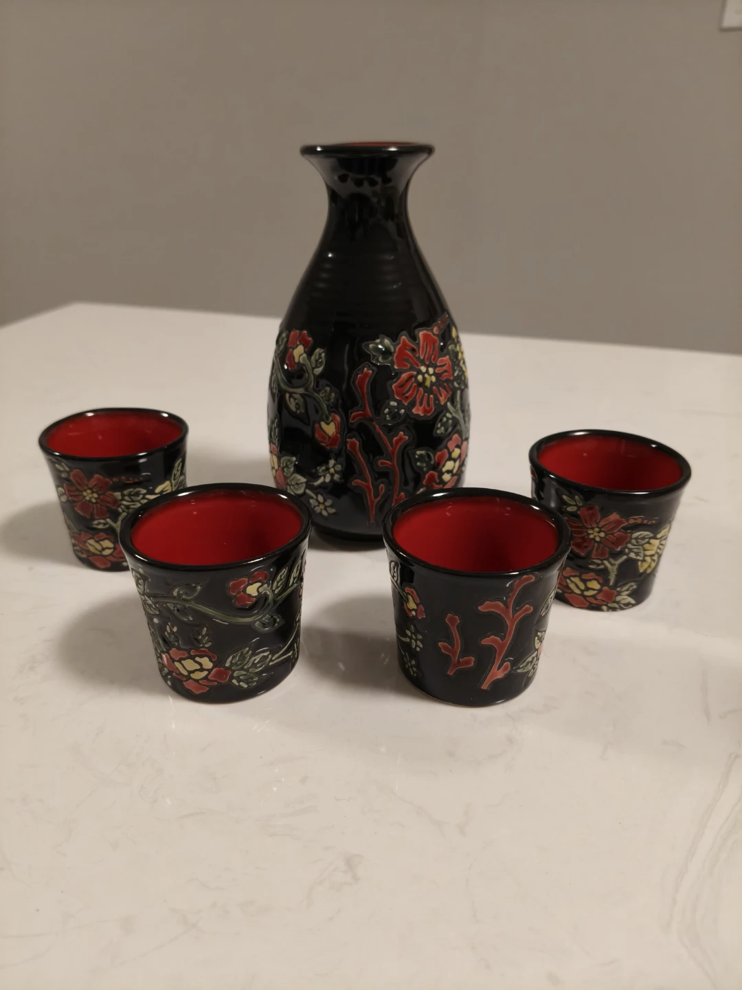 Floral Ceramic Sake Set