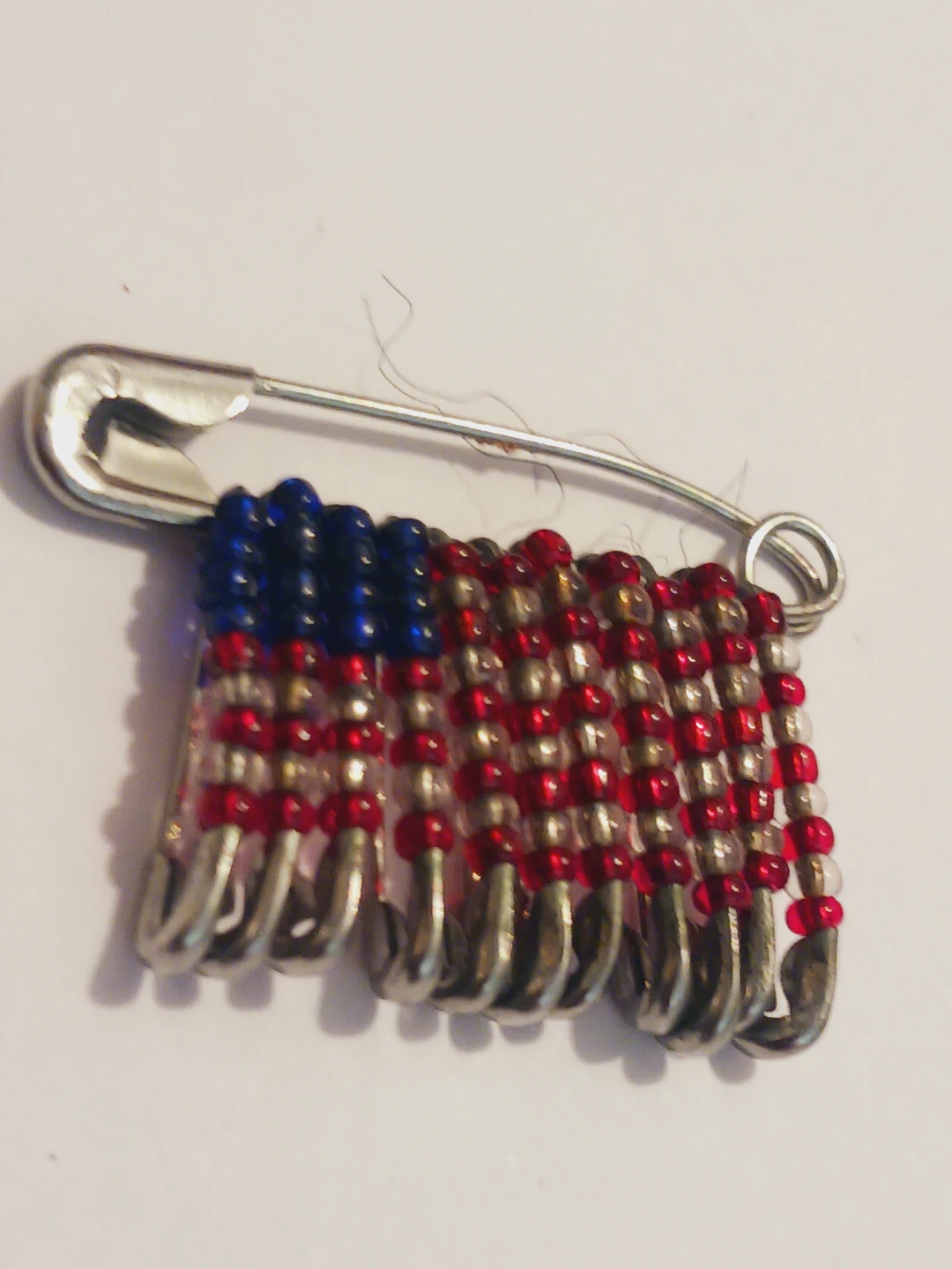 American Flag Safety Pins Handcrafted  Brooch - photo 2