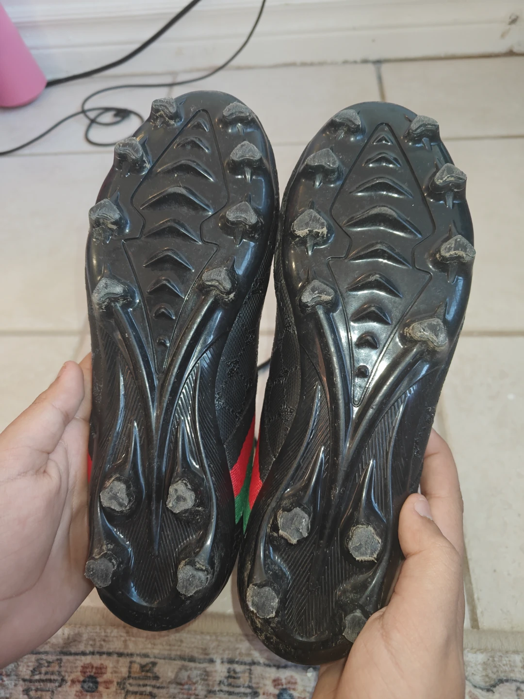 Black soccer cleats with green and red accents - photo 5