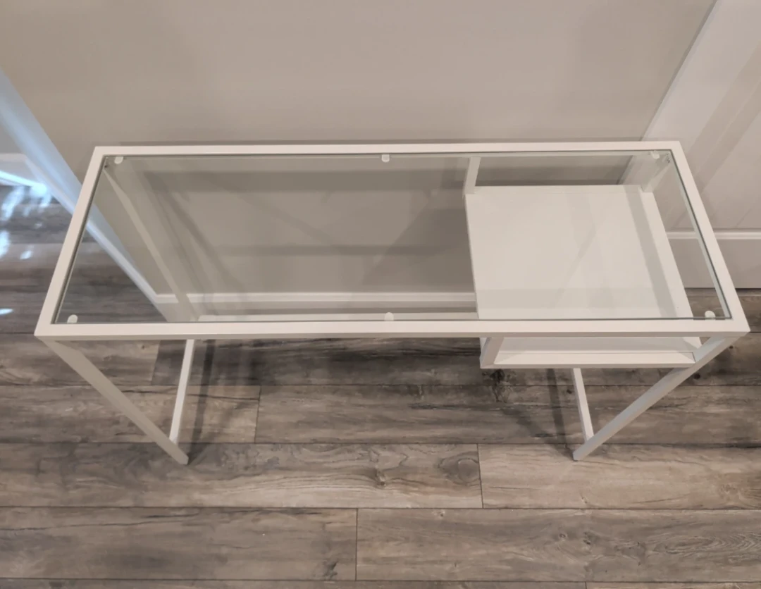 IKEA VITTSJO White Glass Laptop Desk / Entryway Table - photo 2