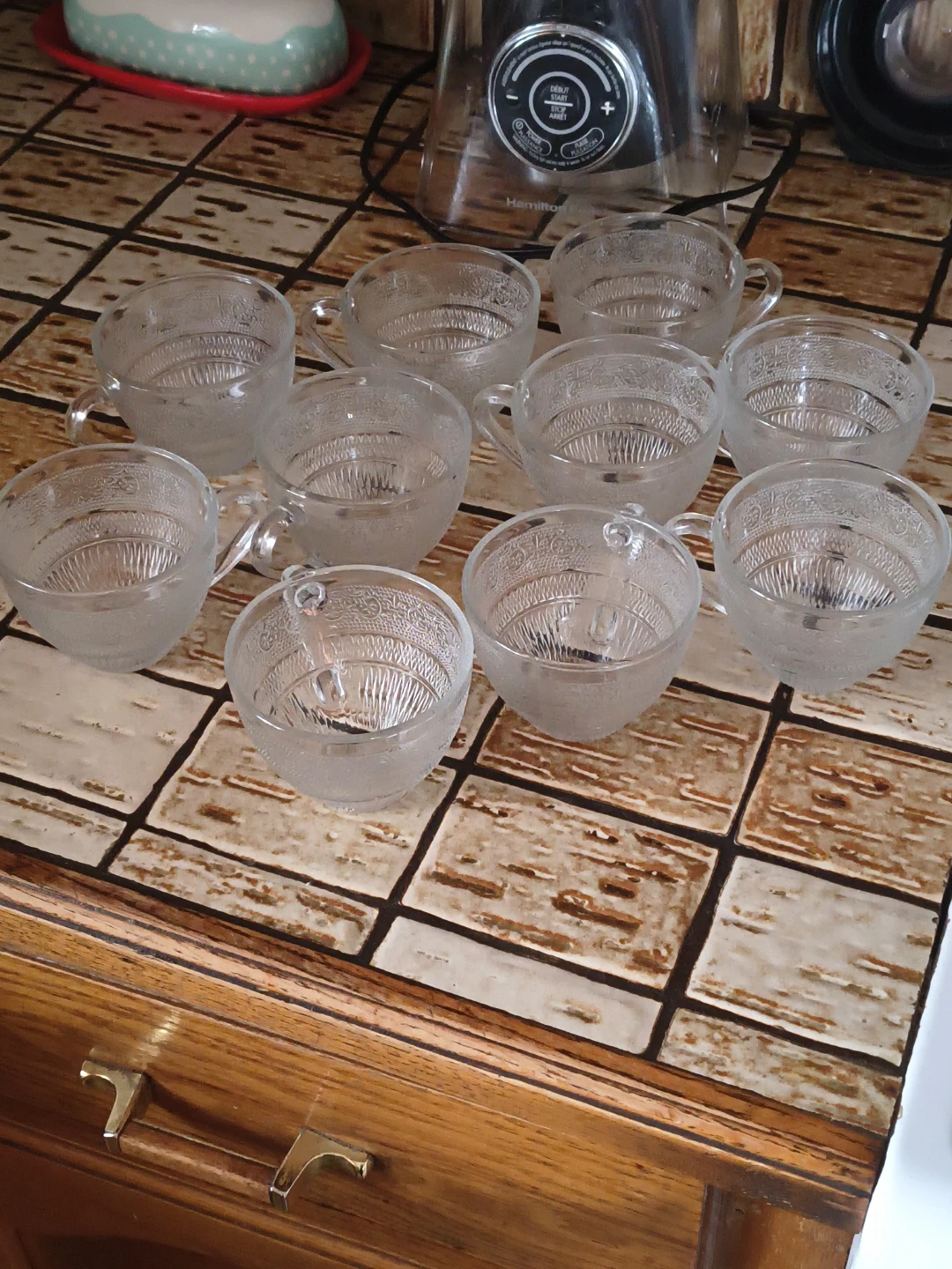 Vintage Clear Glass Punch Bowl Set - photo 2