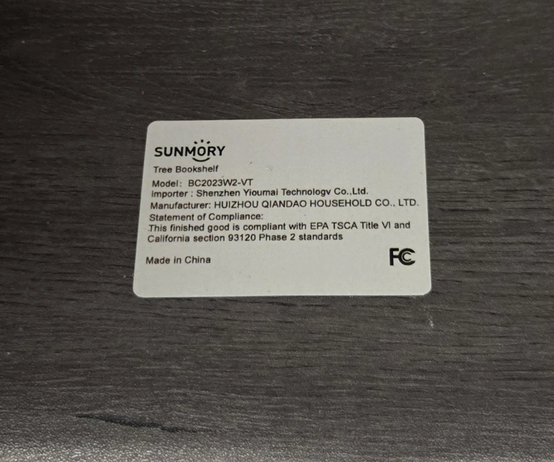 Sunmory 9-Tier Tree Bookshelf / Weathered Gray / 50" Tall / Slim - photo 5