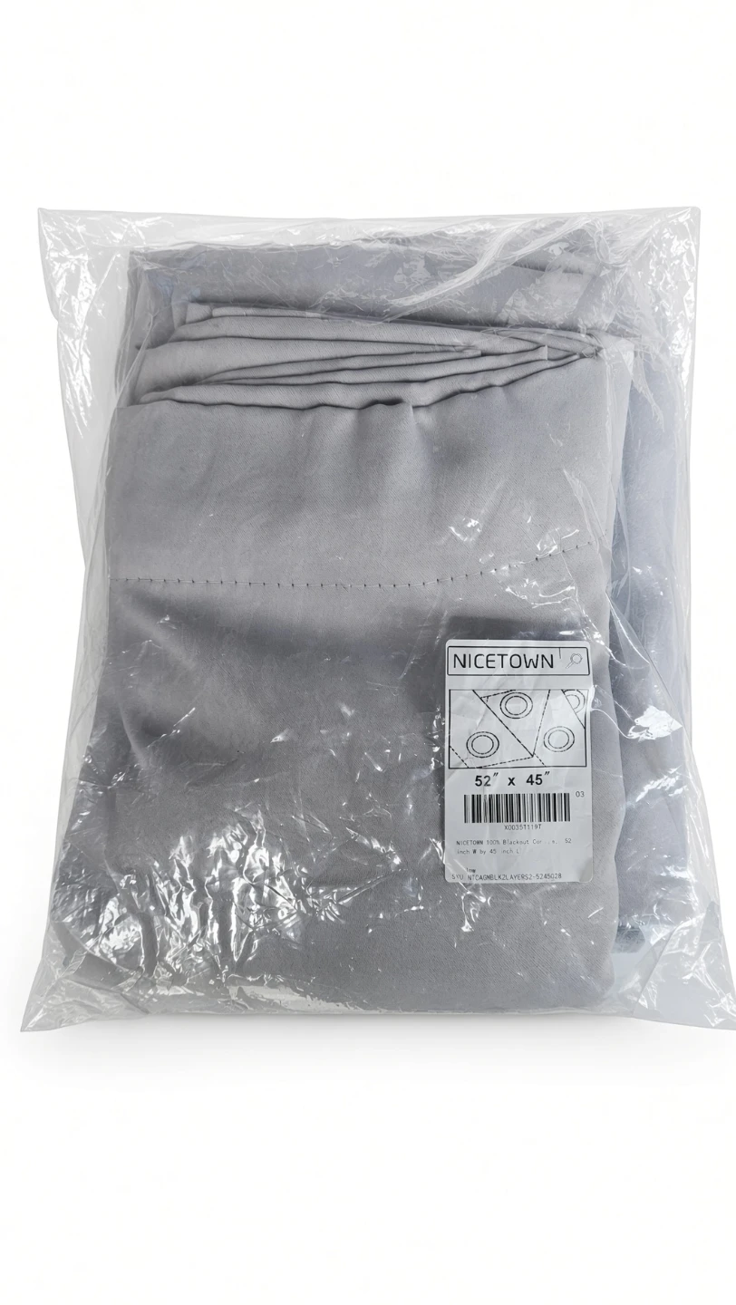 NICETOWN Grey Blackout Curtains – 52" x45"