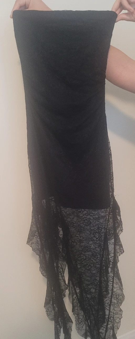 Black Lace Overlay Tube Dress - photo 2