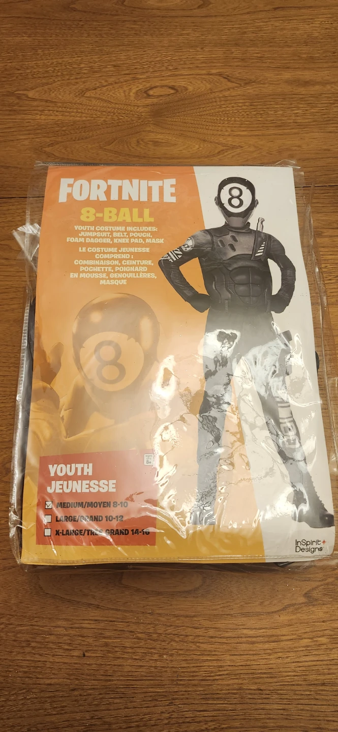 Fortnite 8-Ball Youth Costume Size Medium 8-10