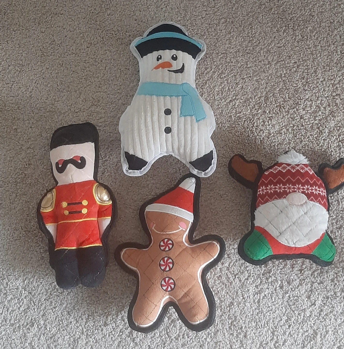 Set of 4 Christmas Holiday Plush Toys