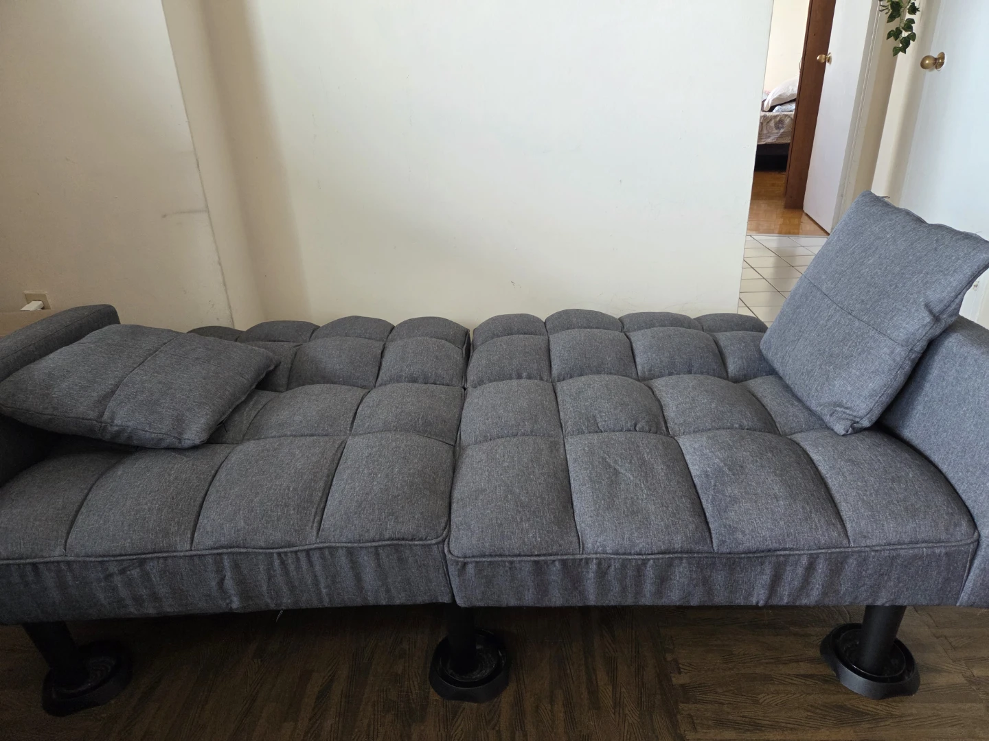 Grey Convertible Futon Sofa - photo 2