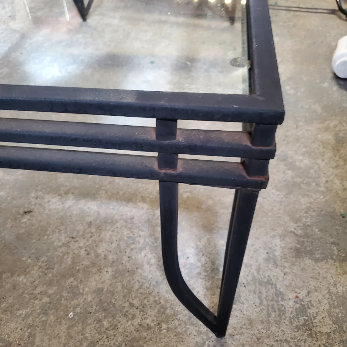 Black Metal and Glass Coffee Table - photo 2