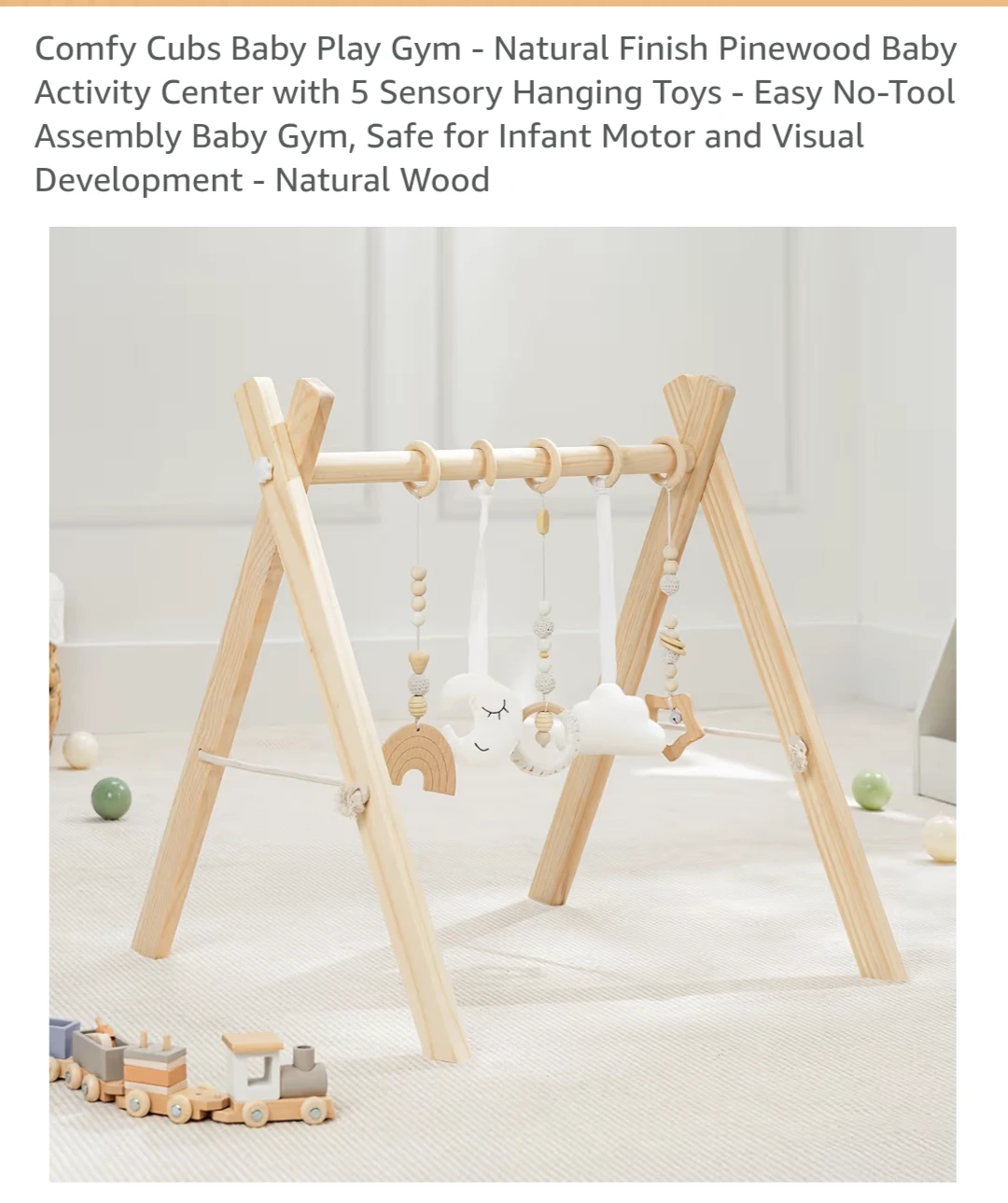 Comfy Cubs Wooden Baby Play Gym