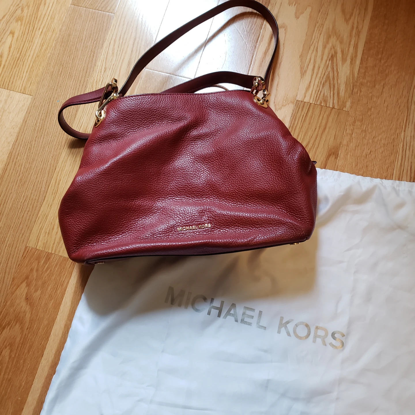Michael Kors Red Leather Shoulder Bag