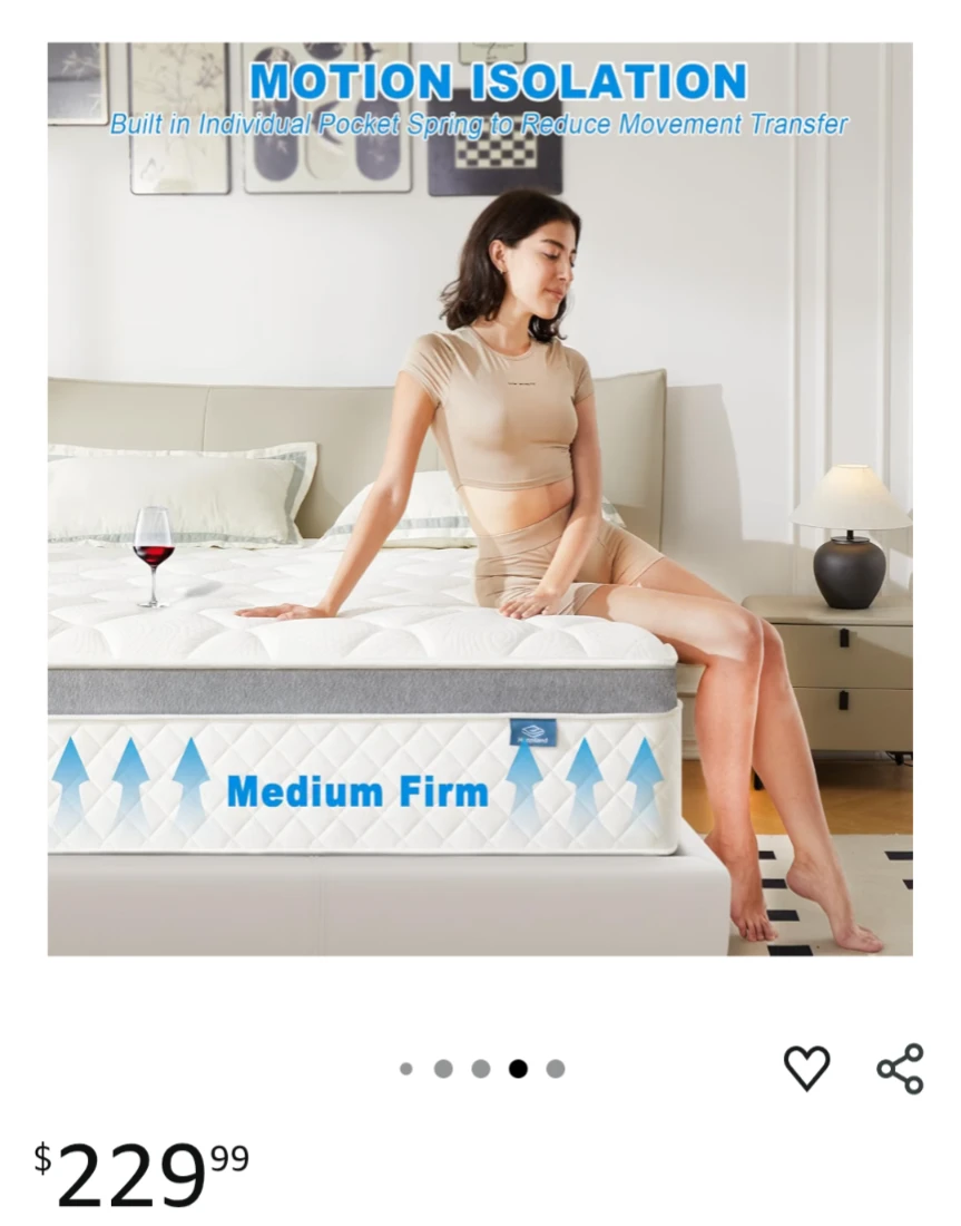 Medium Firm Pocket Spring Full Mattress - photo 2
