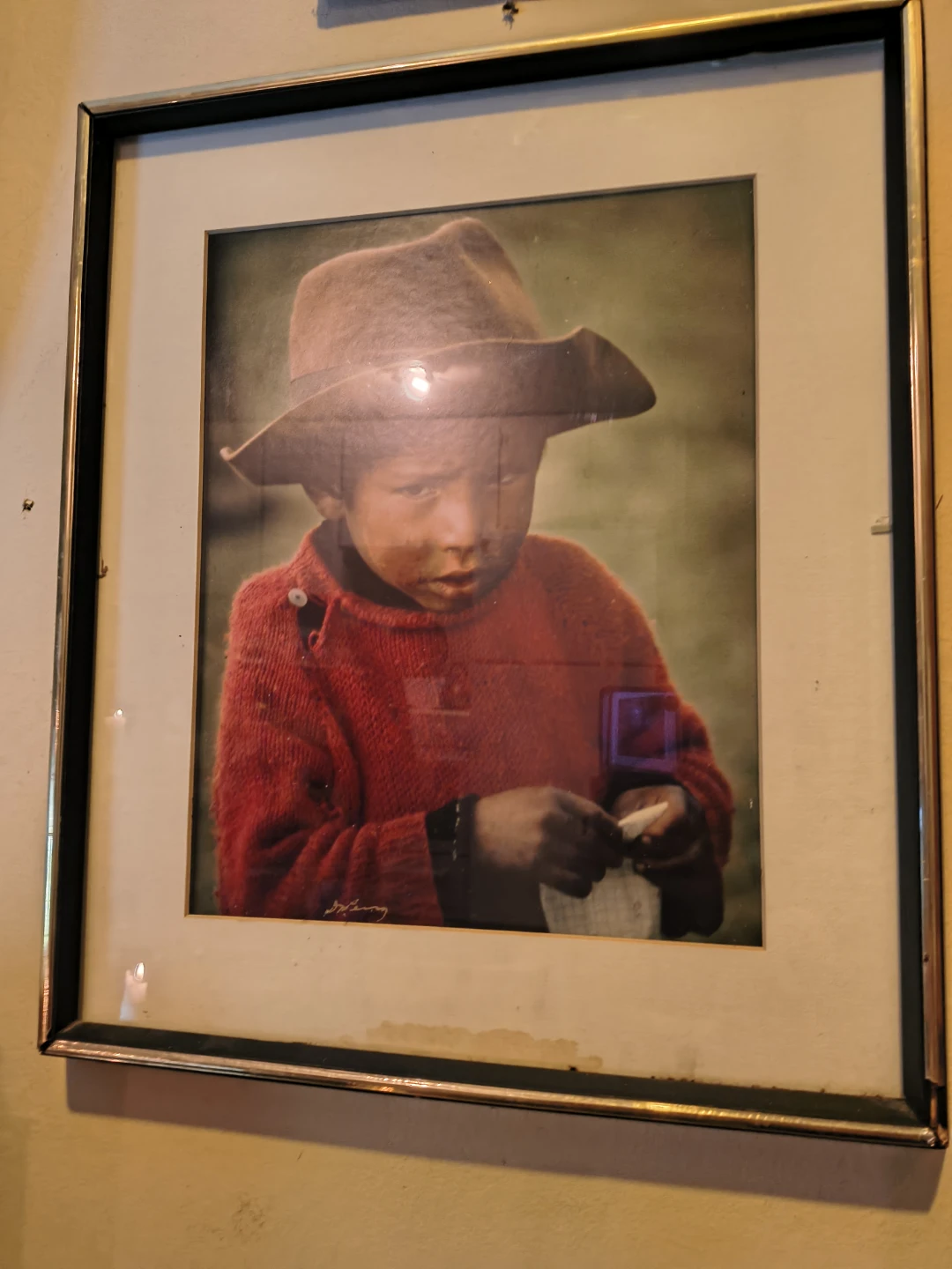 Signed Framed Photograph of a Young Boy