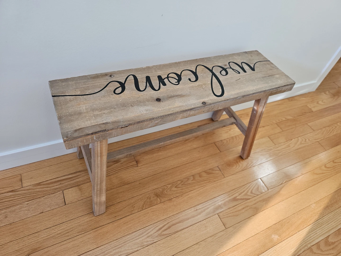 Rustic Wood Welcome Bench - photo 4
