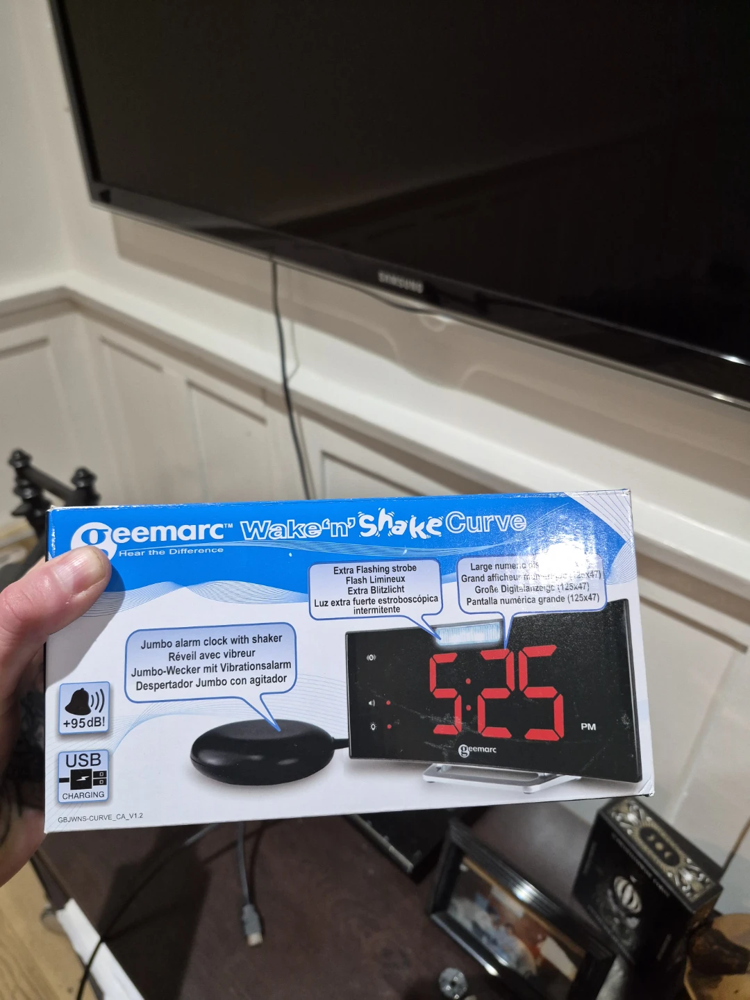 Geemarc Wake 'n' Shake Curve Alarm Clock