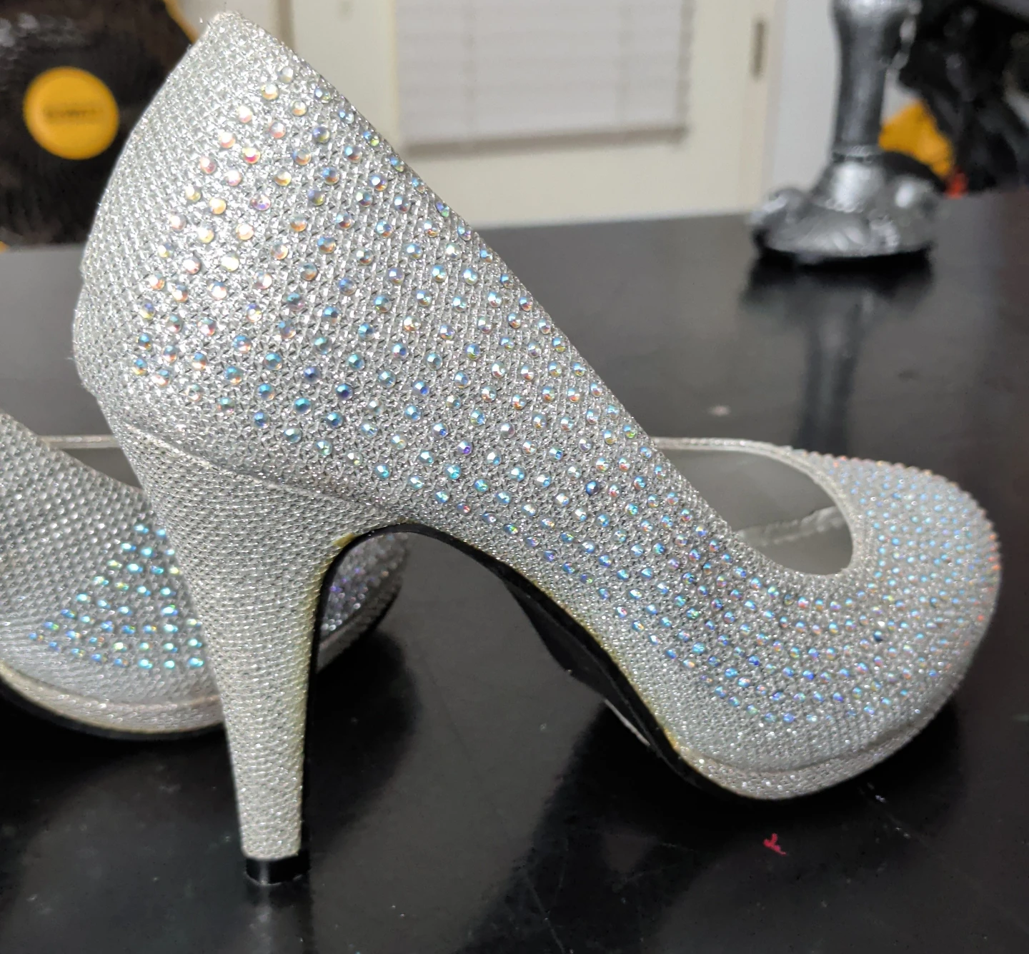 Lucita Silver Rhinestone Heels - photo 3