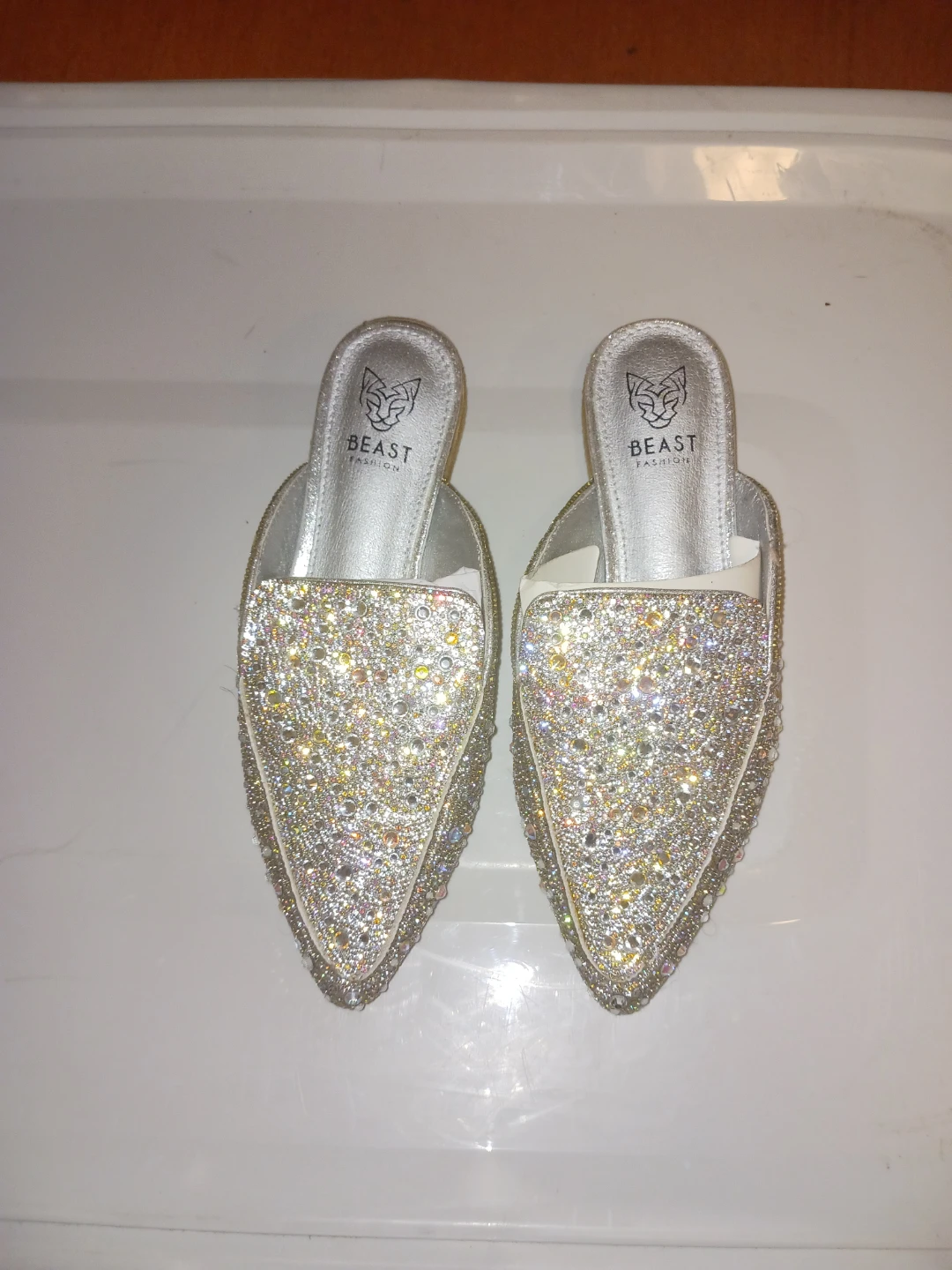 Beast Fashion Silver Rhinestone Mules 7.5 - photo 3