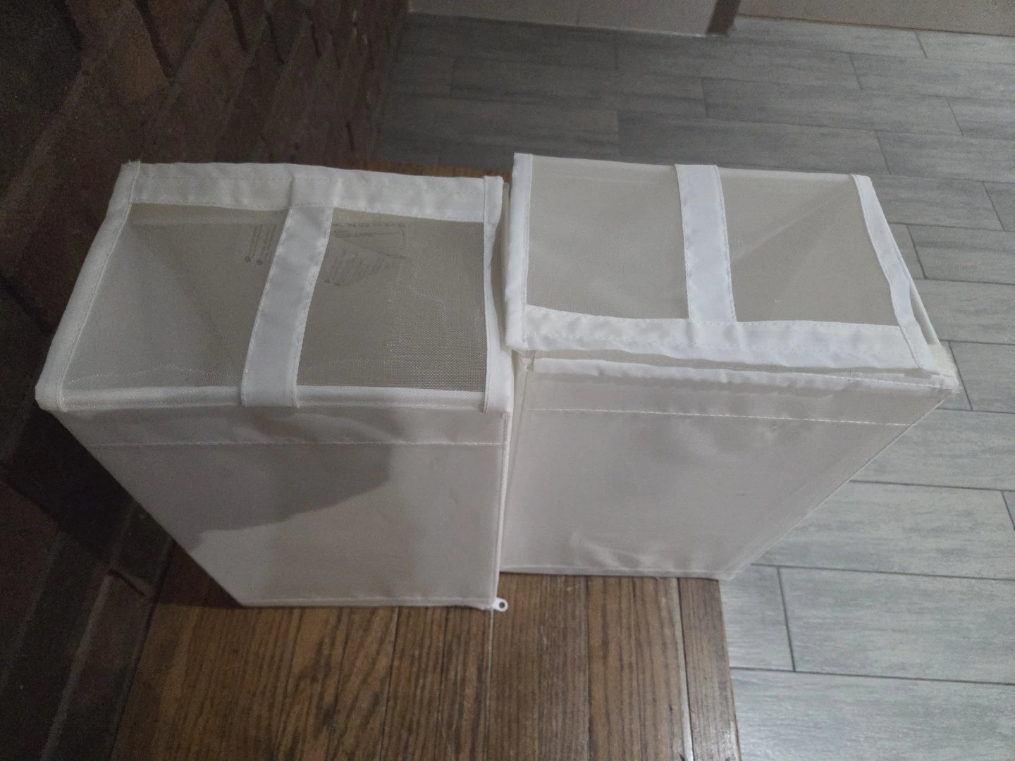 Two white fabric storage bins - photo 5