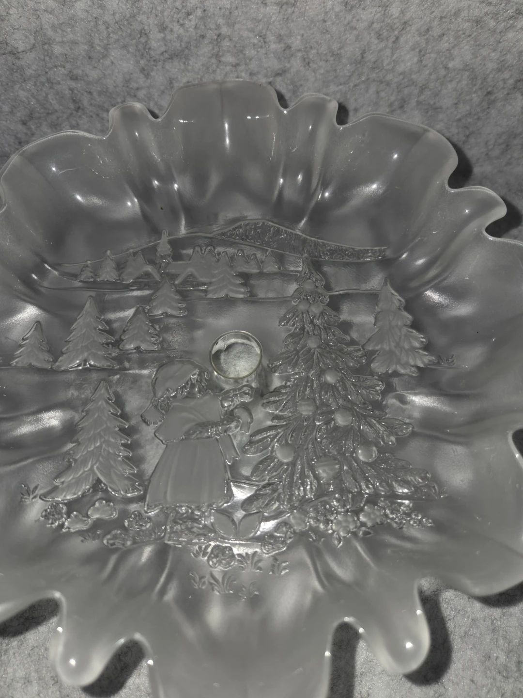 Frosted Glass Christmas Pedestal Dish - photo 2