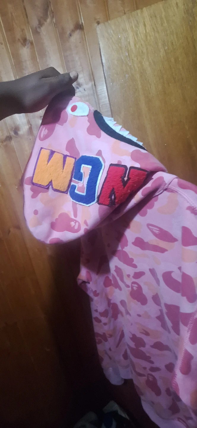 A Bathing Ape Pink Camo Shark Hoodie - photo 5