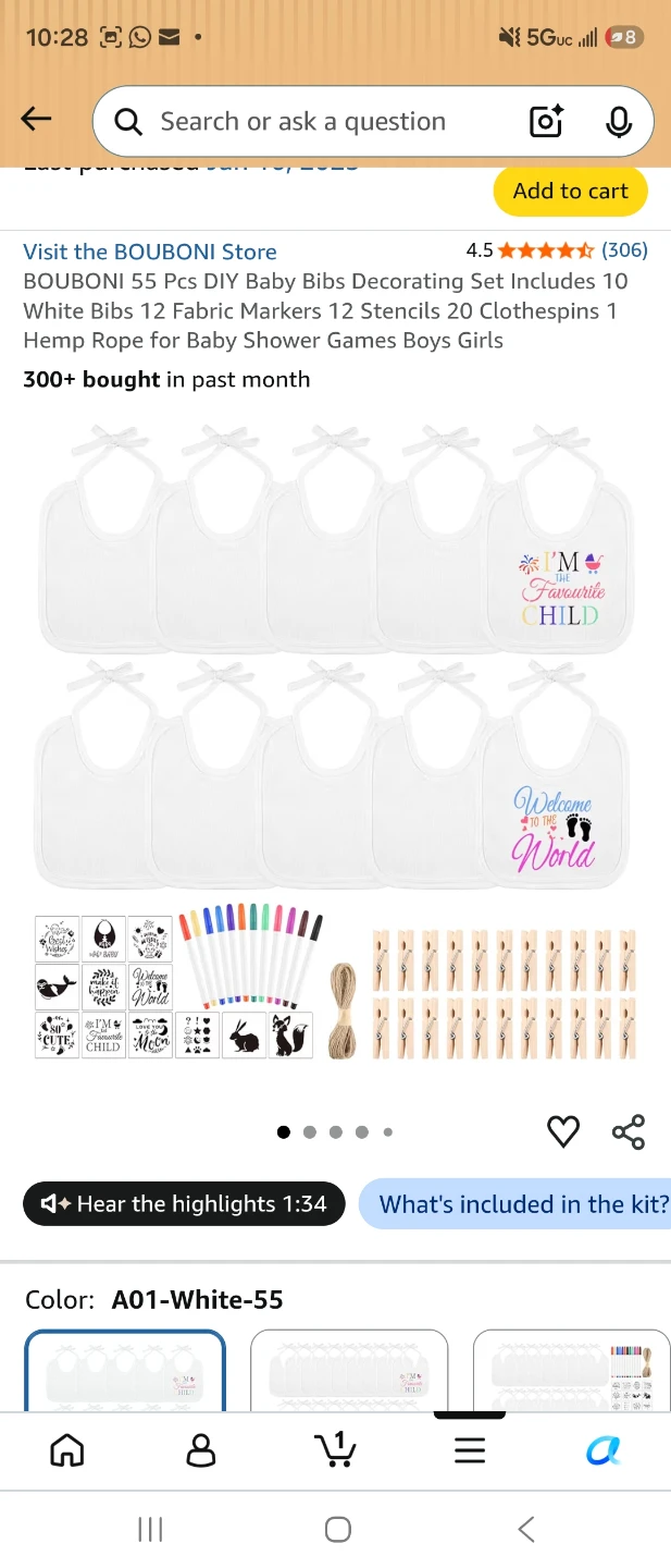 BOUBONI 55 Pcs DIY Baby Bibs Decorating Set - photo 2