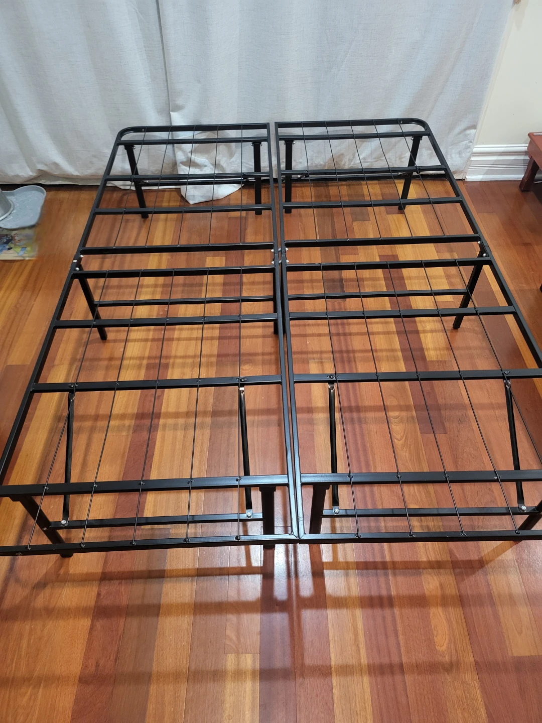 Folding Metal Bed Frame - Twin / Converts to Full Size