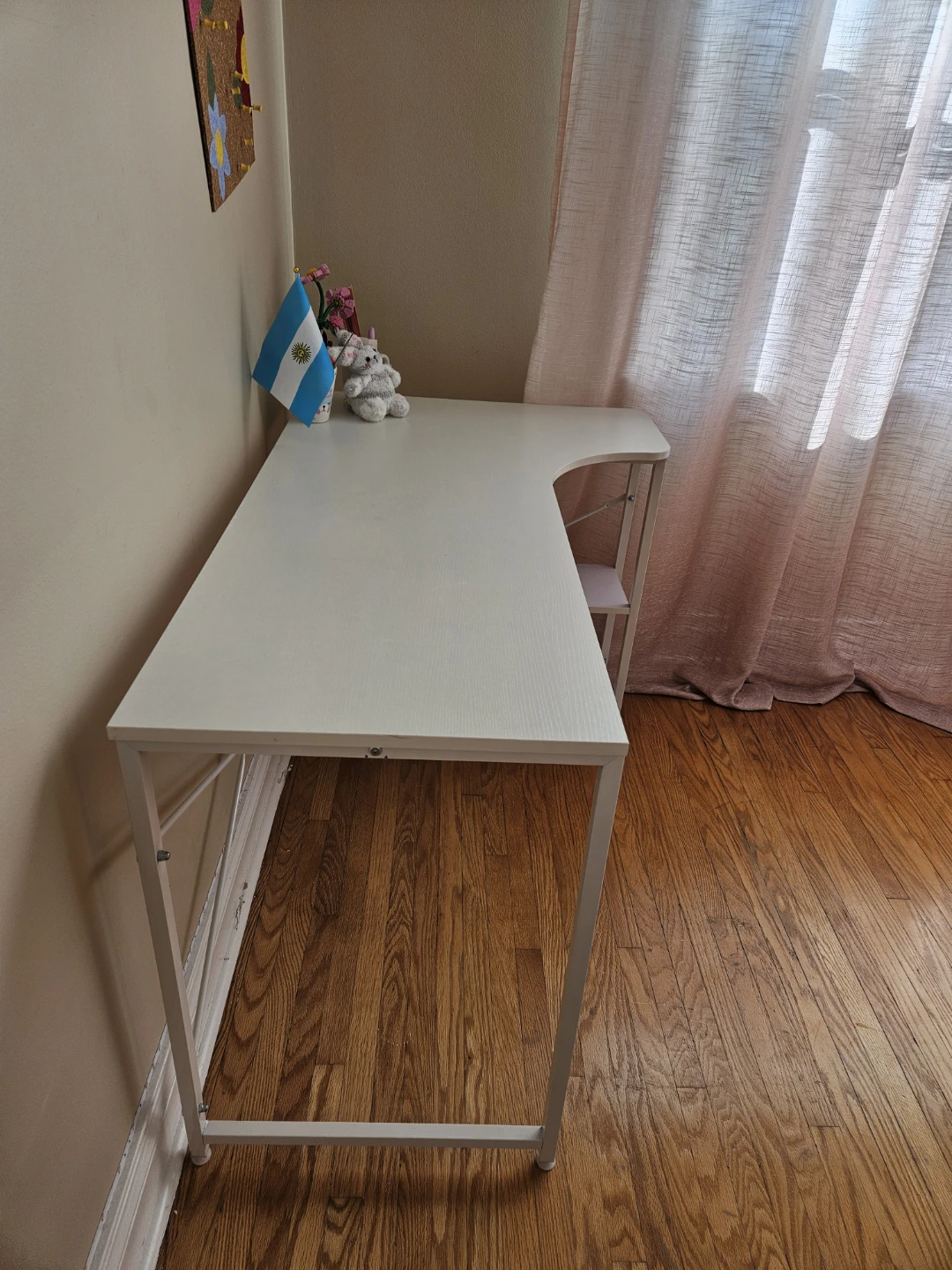 White Corner Desk with Shelves