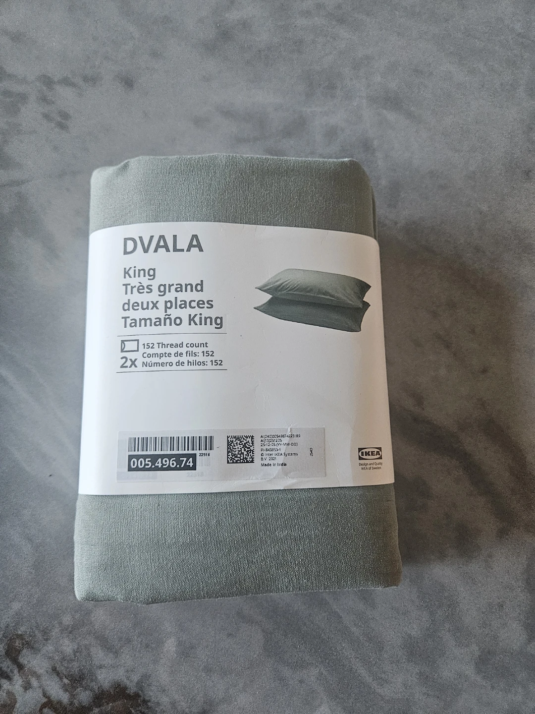 IKEA DVALA King Size 100% Cotton Pillowcase Set