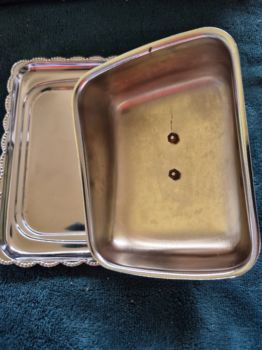 Silver-plated covered butter dish - photo 4