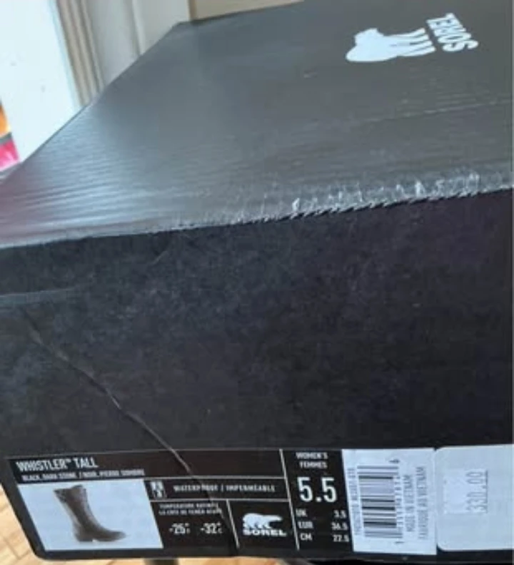 SOREL. New in box with price tag. Size 5.5 Black