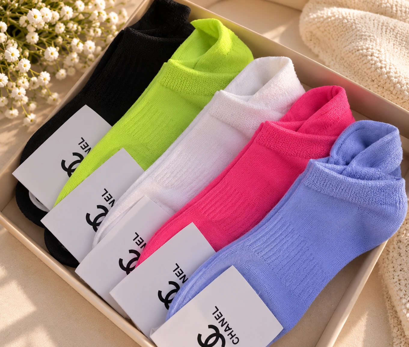 Chanel ankle socks, set of 5