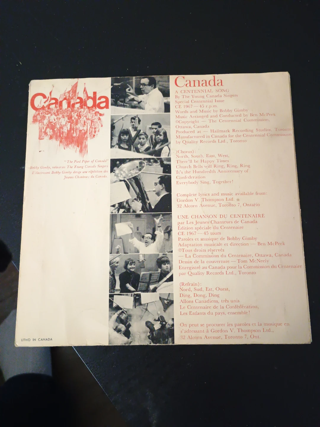 A Centennial Song Vinyl Record - photo 2