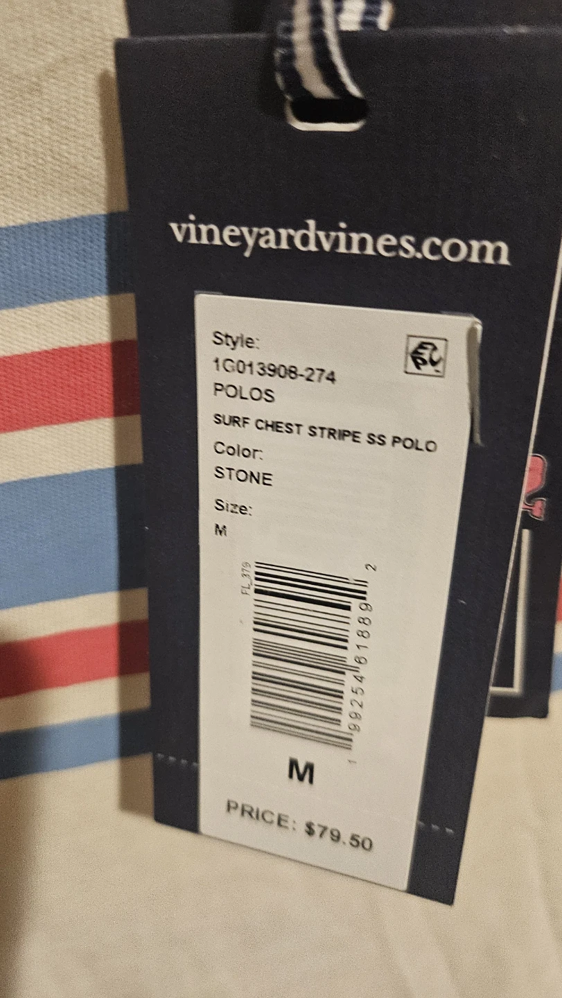 Vineyard Vines Surf Chest Stripe Polo Size M - photo 4