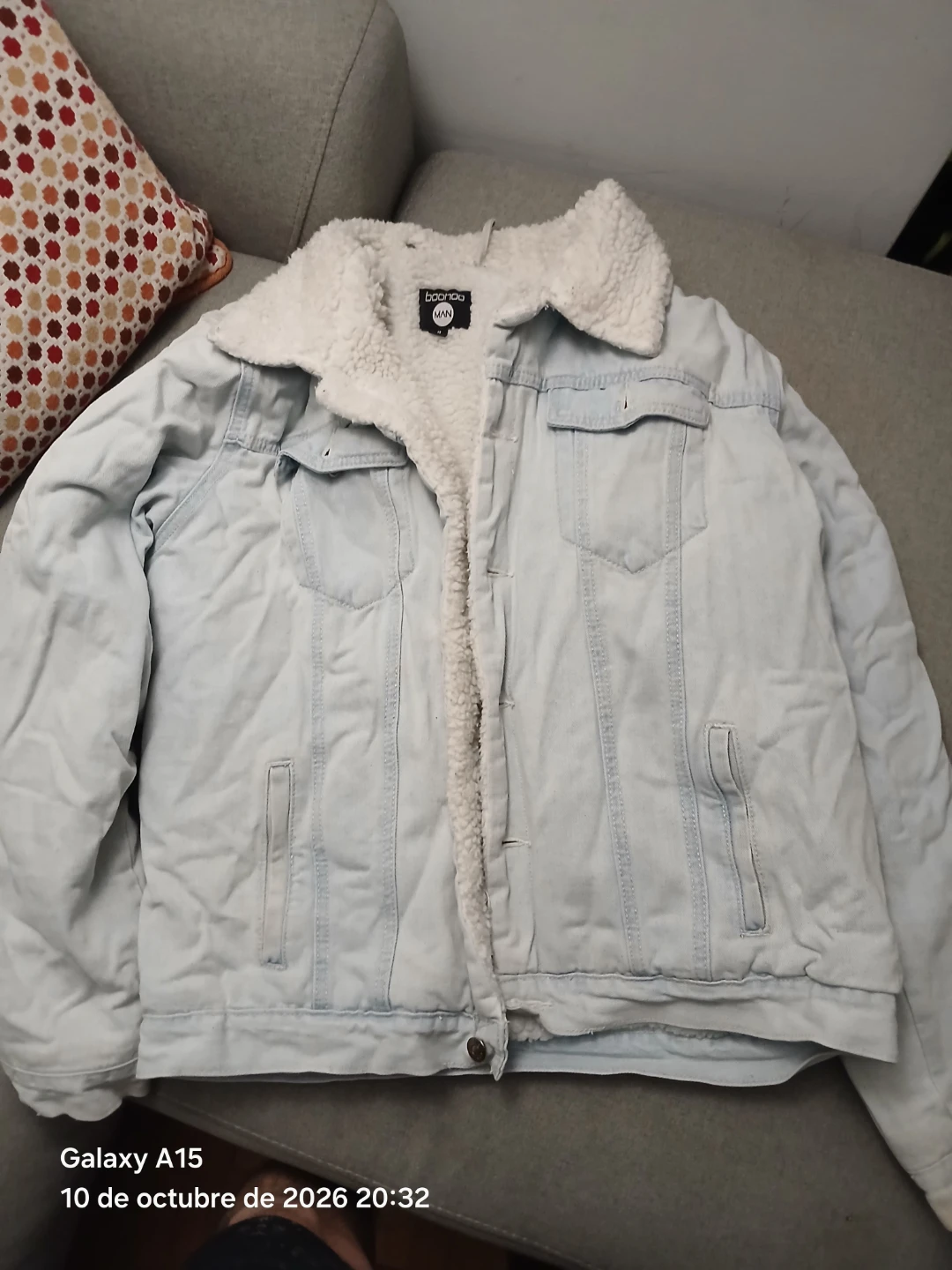 BoohooMAN Sherpa-Lined Denim Jacket