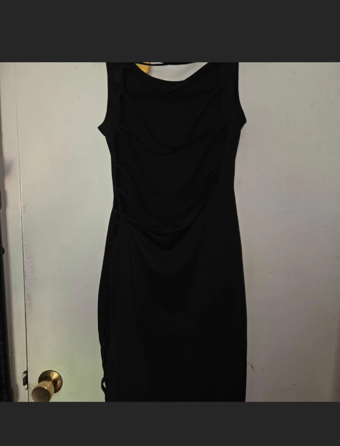 Long Black Dress W/ Cascading Back Straps in a Ladies L - photo 5
