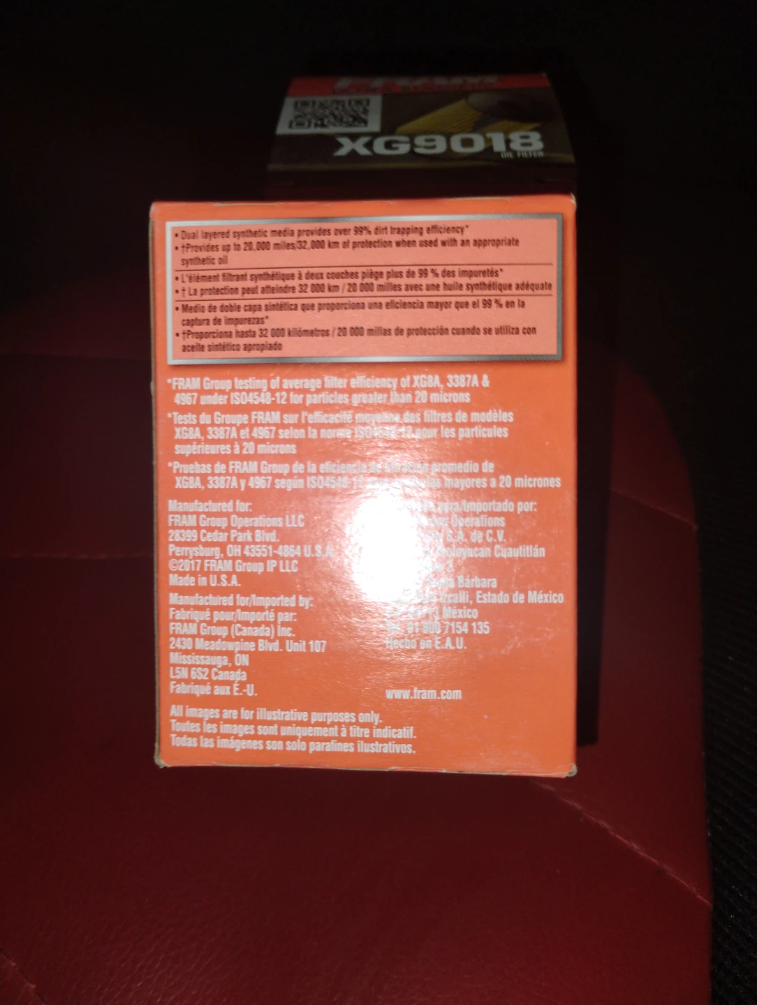 FRAM Ultra Synthetic XG9018 Oil Filter - photo 2