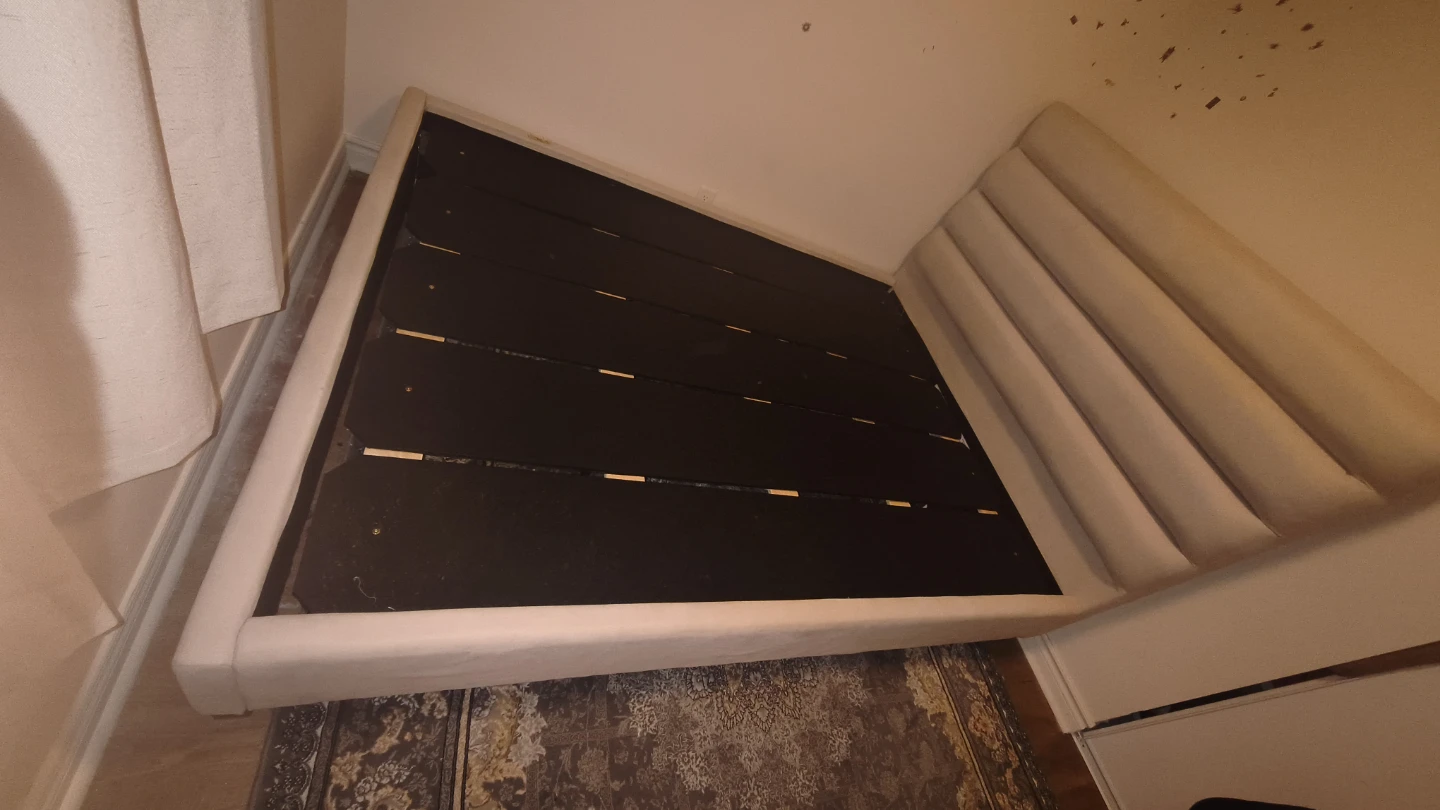 King Size  Bed Frame with Channel Tufted Headboard - photo 2