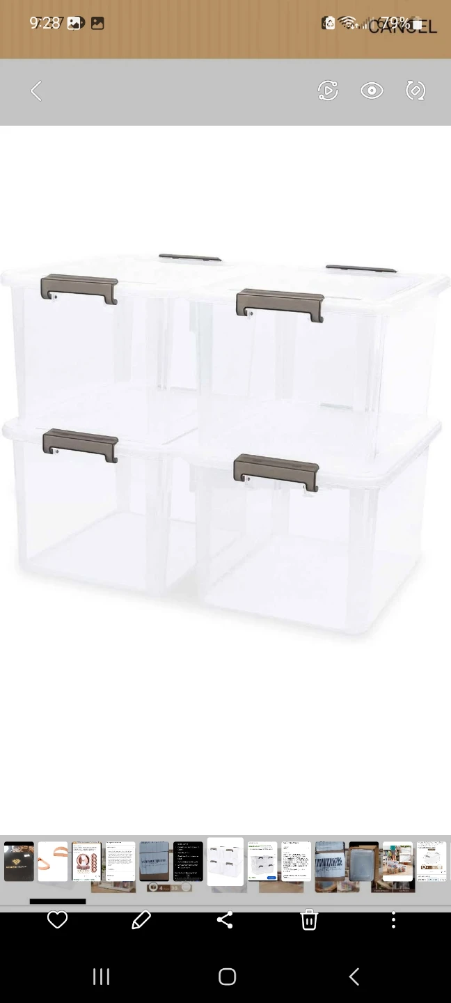 4-Pack Citylife 24L Clear Storage Bins with Latching Lids - photo 2