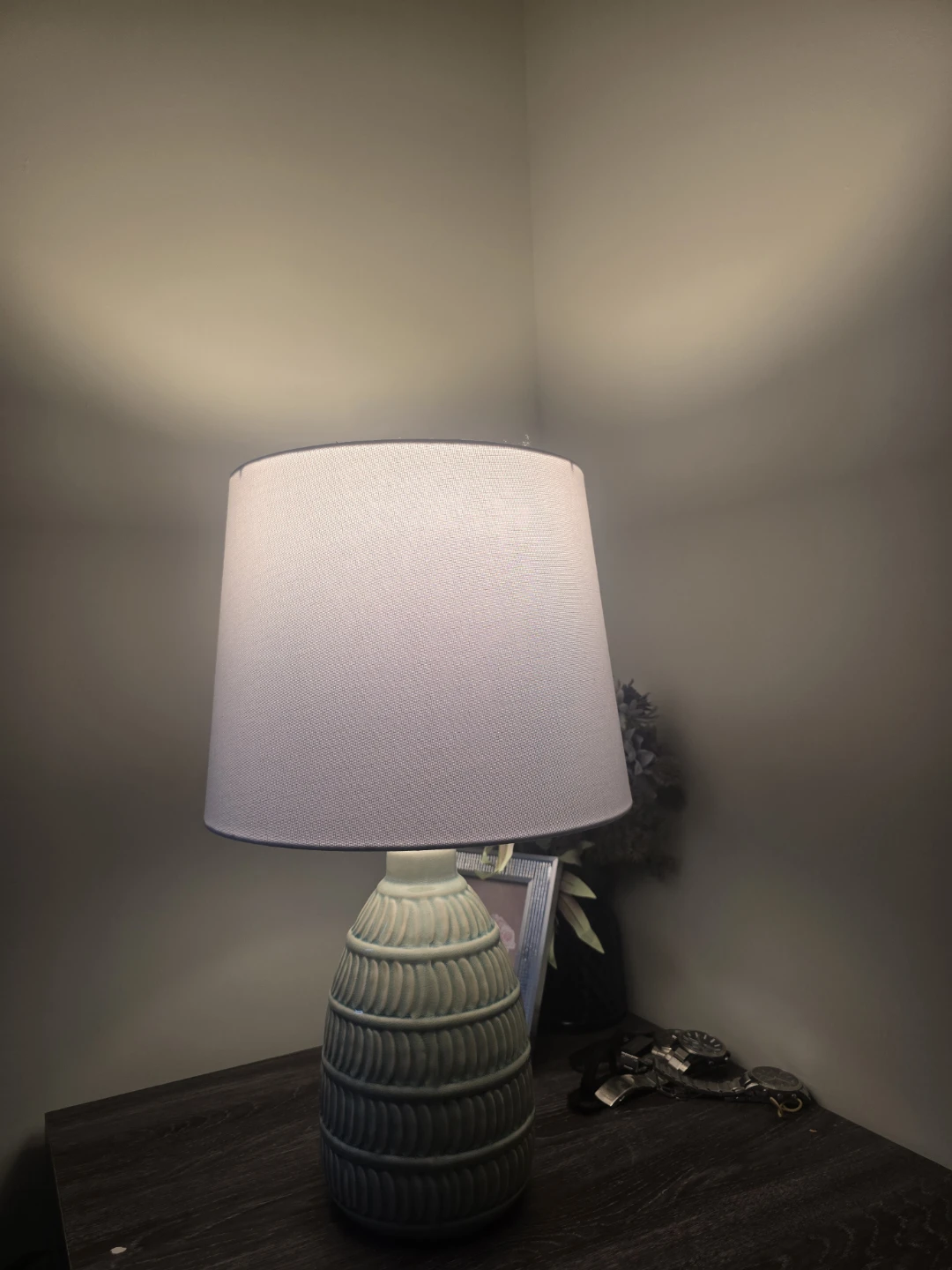 Ceramic Table Lamp with Fabric Shade - photo 2