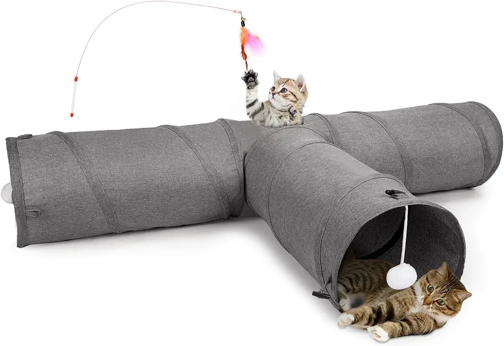 New Collapsible Cat Tunnel and Teaser Toy - photo 2