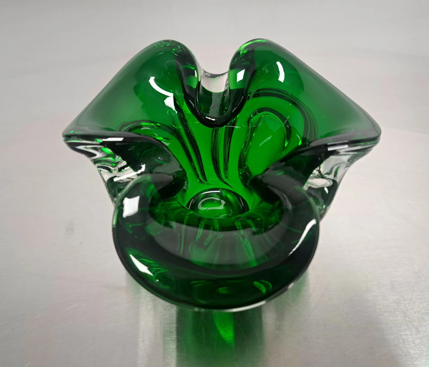MCM Vintage Emerald Green Art Glass Bowl - photo 2